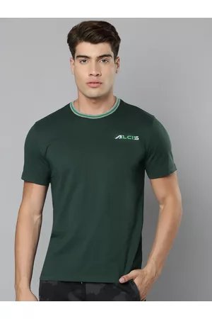 Alcis Men Green Slim Fit Running T-shirt