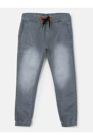 URBANO Boys Slim Fit Faded Denim Jogger Jeans