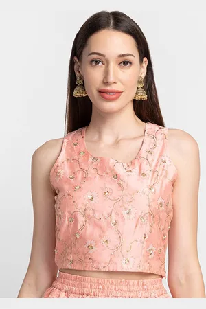 Globus Pink Floral Printed Crop Top