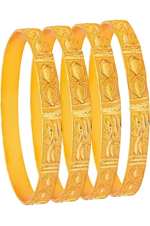 Shivansh Set Of 4 Gold-Plated Traditional Bangles