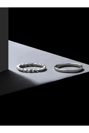 Accessorize London Set Of 2 Silver-Toned Textured Finger Rings