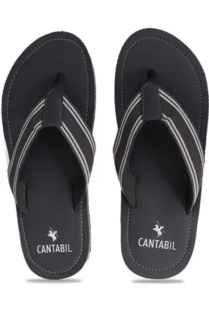 CANTABIL Men Grey & White Striped Slip-On
