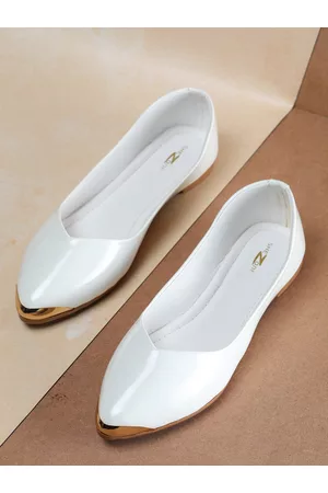 SHEZONE Women White Ballerinas