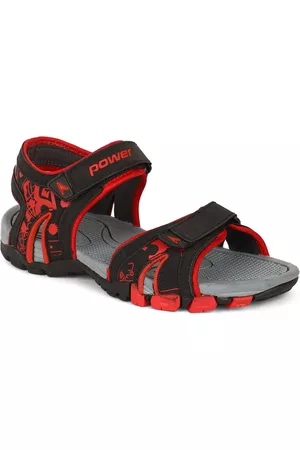 Bata Boys Black & Red Sports Sandals