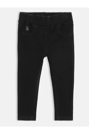 Ralph Lauren Girls Black Regular Fit Mid-Rise Clean Look Stretchable Jeans