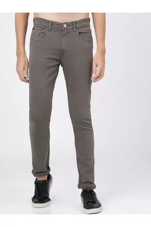 LocoMotive Men Grey Slim Fit Mid-Rise Clean Look Stretchable Jeans