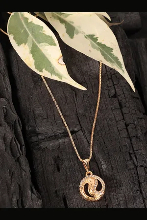 JEWELS GEHNA Gold-Plated Stone Studded Pendant With Chain