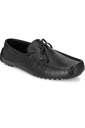 San Frissco Men Black Solid Leather Formal Slip-On Shoes
