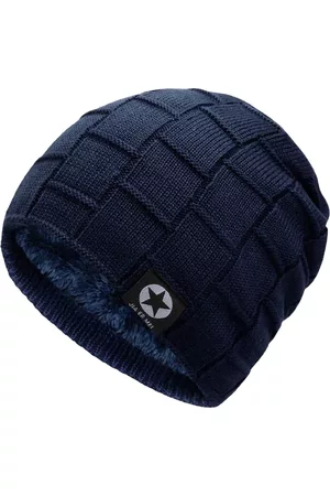 iSWEVEN Unisex Blue Self-Design Beanie