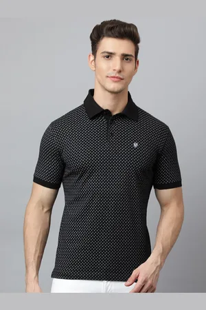 Richlook Men Black Polo Collar T-shirt