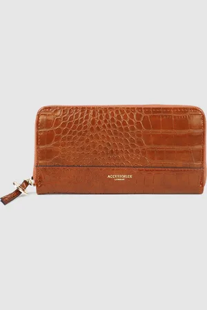 Accessorize London Women Faux Leather Large Zip Around Reptile Wallet