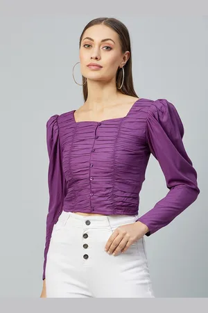 Rare Fashion Purple Regular Crop Top
