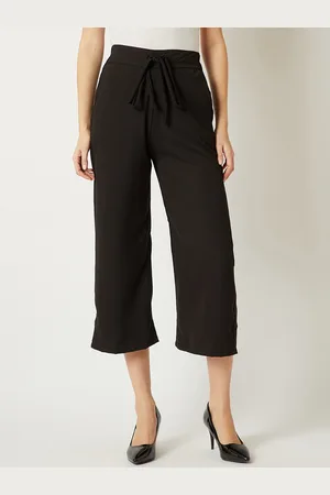 Miss Chase Women Black Regular Fit Solid Culottes