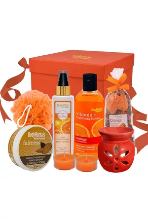 BodyHerbals 7 Pcs Bath & Body Spa Gift Hamper Energising Orange Essentials