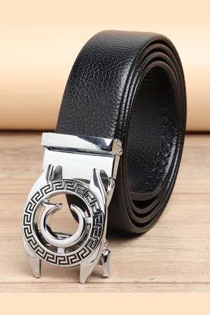 ZORO Men Black Textured PU Belt