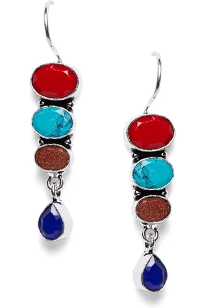 Bamboo Tree Jewels Multicoloured Geometric Drop Earrings