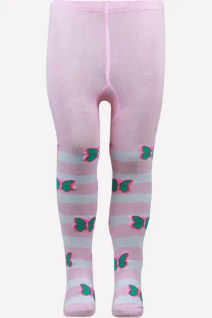 Bonjour Kids Girls Pink Knitted Cotton Tights