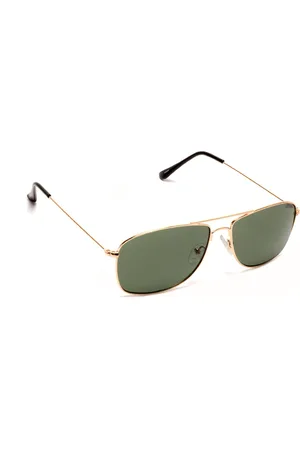 Roadies Unisex Green Lens & Gold-Toned Square Sunglasses with UV Protected Lens