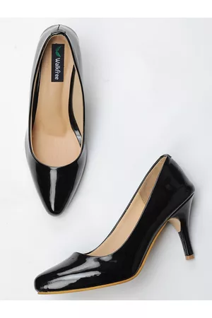 Walkfree Black Slim Heels Pumps