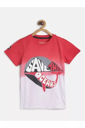 TALES & STORIES Boys Red Printed Round Neck T-shirt