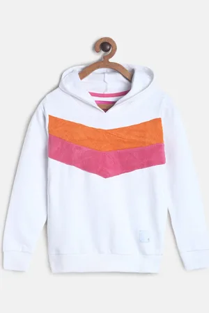 TALES & STORIES Girls White Colourblocked Sweatshirt