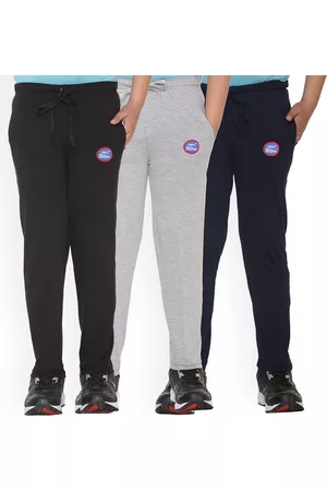 VIMAL JONNEY Kids Pack Of 3 Solid Cotton Track Pants