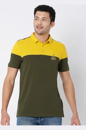 SPYKAR Men Colourblocked Polo Collar Cotton T-shirt