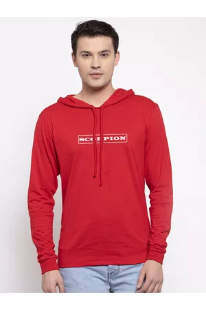 Friskers Men Red Typography Printed CottonT-shirt