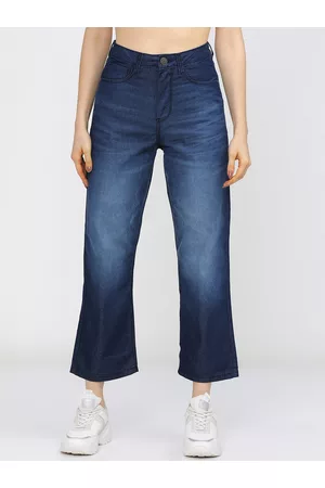 Tokyo Talkies Women Blue Wide Leg High-Rise Light Fade Stretchable Jeans