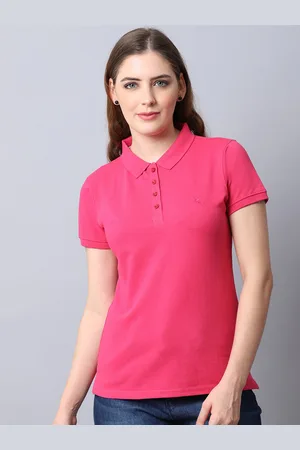 CANTABIL Women Pink Polo Collar T-shirt