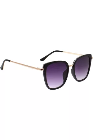 Peter Jones Eyewear Women Purple Lens & Black Butterfly Sunglasses RD018B
