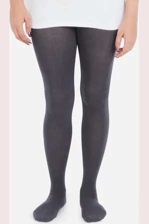 Bonjour Girls Charcoal Grey Solid Anti Odour Stockings