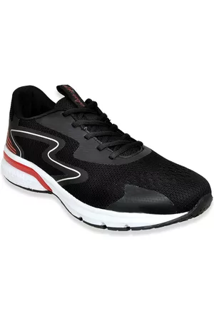 Allen Cooper Men Black Mesh Running Non-Marking Shoes