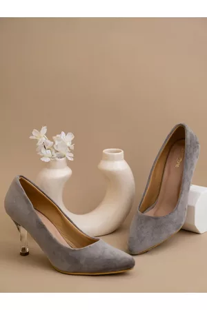 SHEZONE Grey Suede Pumps