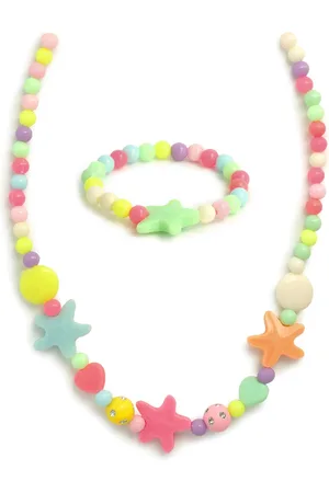 EL REGALO Girls Green Beaded Jewellery Set