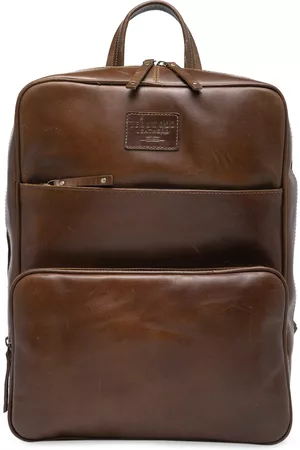 Teakwood Leathers Unisex Tan Brown Solid Medium Leather Backpack