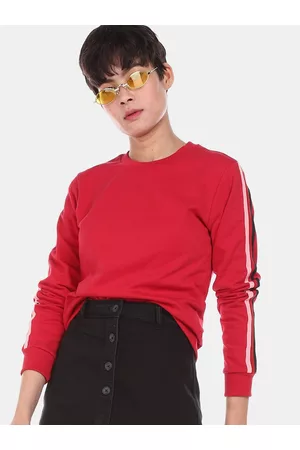 U.S. Polo Assn. Women Red Pure Cotton Sweatshirt