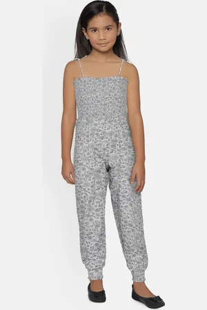 METRO KIDS COMPANY Girls Navy Blue Printed Basic Jumpsuit