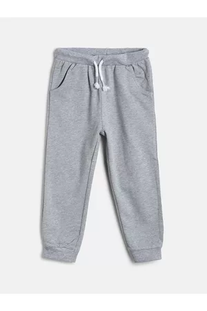MINI KLUB Infant Boys Grey Melange Solid Pure Cotton Joggers