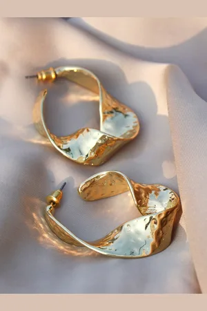 Joker & Witch Gold-Toned Circular Half Hoop Earrings