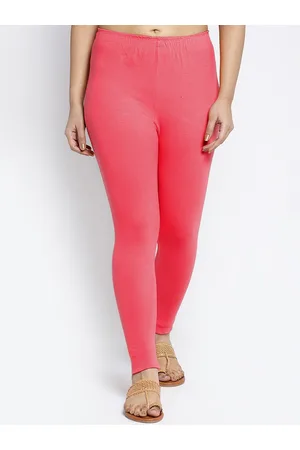 Jinfo Women Peach Solid Super Combed Cotton Lycra Ankle Length Legging