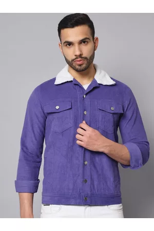 The Dry State Men Purple Corduroy Tailored Jacket