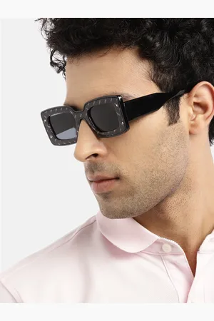 VOYAGE Unisex Black Lens & Black Square Sunglasses with UV Protected Lens