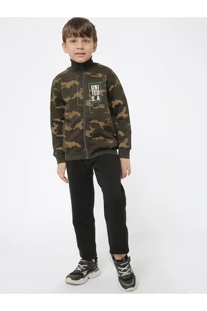 Sweet Dreams Boys Olive & Black Printed Tracksuit