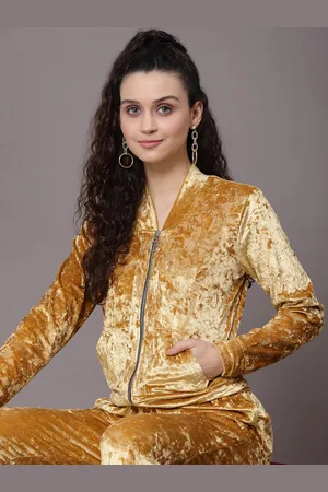 KASSUALLY Women Gold-Toned Bomber Jacket