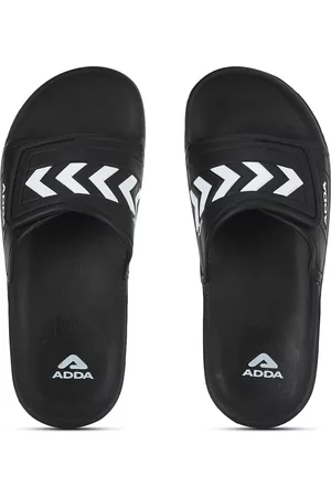 men black white rubber sliders