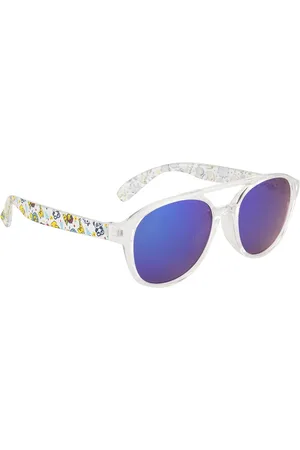 YK Unisex Kids Blue Lens & White Wayfarer Sunglasses with UV Protected Lens--J7608
