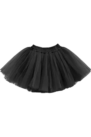 A.T.U.N. Girls Black Solid Flared Mini Tulle Skirt