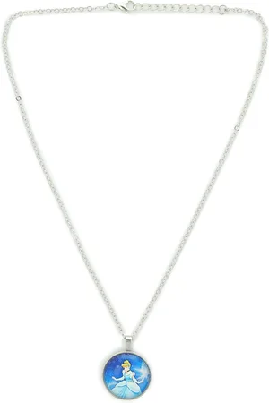 EL REGALO Kids Girls Silver-Toned Blue Cinderella Necklace