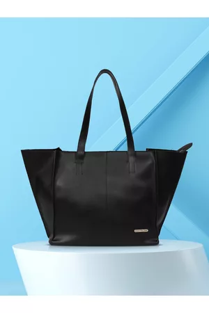 Bagsy Malone Black PU Shopper Shoulder Bag